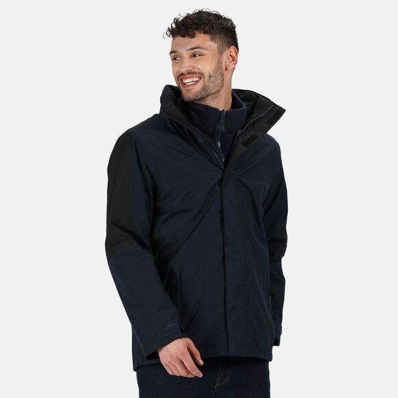 Regatta Defender III Mens 3-in-1 Waterproof Windproof Casual Jacket /Coat / Nav - Picture 2 of 8